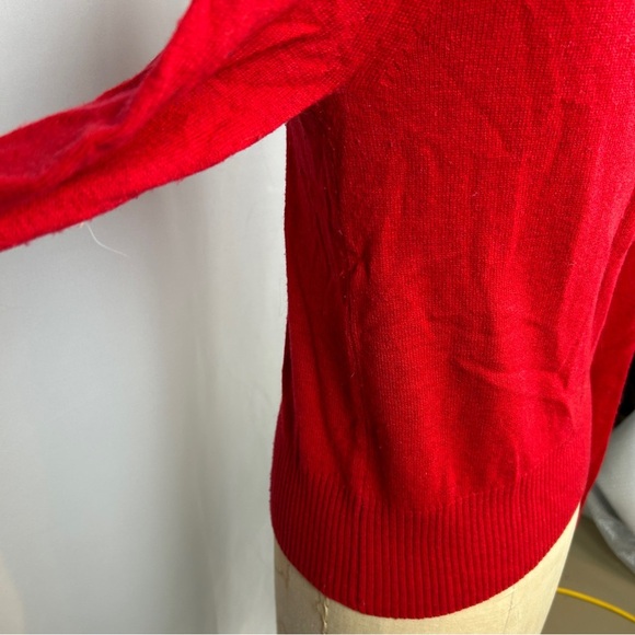 Juicy Couture Wool Cashmere Red Bow Accent Sweater Size Large - Picture 5 of 14